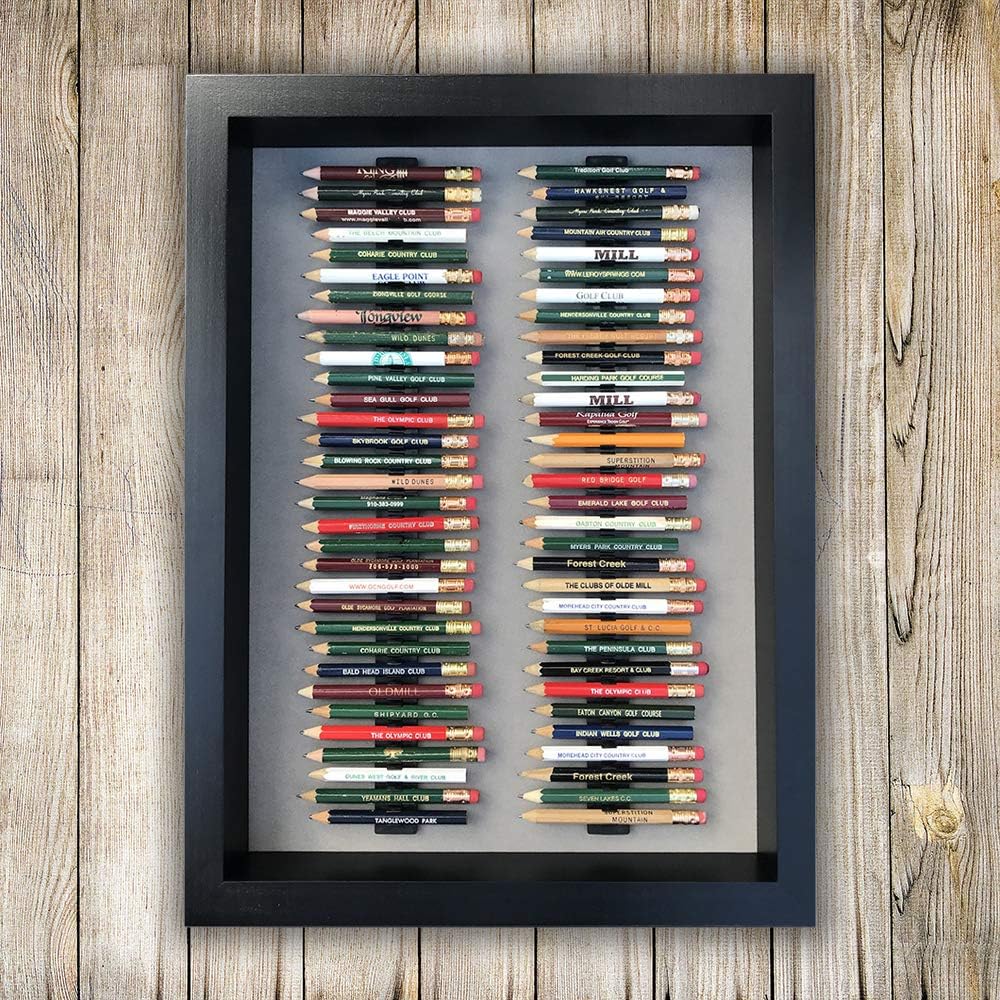 Eureka Golf Pencil Display Case | Holds 64 Round or Hexagonal Golf Pencils | Black/Green | Made in The USA