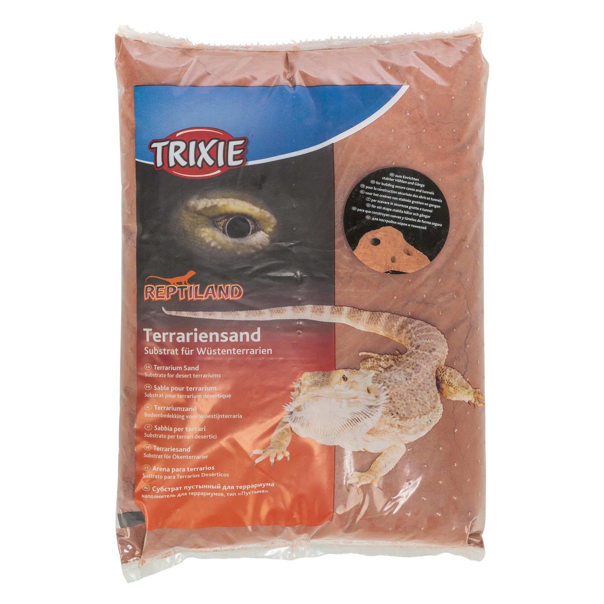 TRIXIE Cave Sand – clay-based terrarium substrate – for sturdy burrows and tunnels – moisture-retaining – dark red – 5 kg