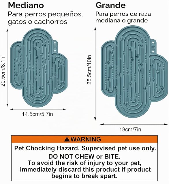 Foto 3 de 8 de OHMO Alfombrillas para Lamer Perros y Gatos con Dibujo de Cactus, diseño con Ventosas (2 Piezas)