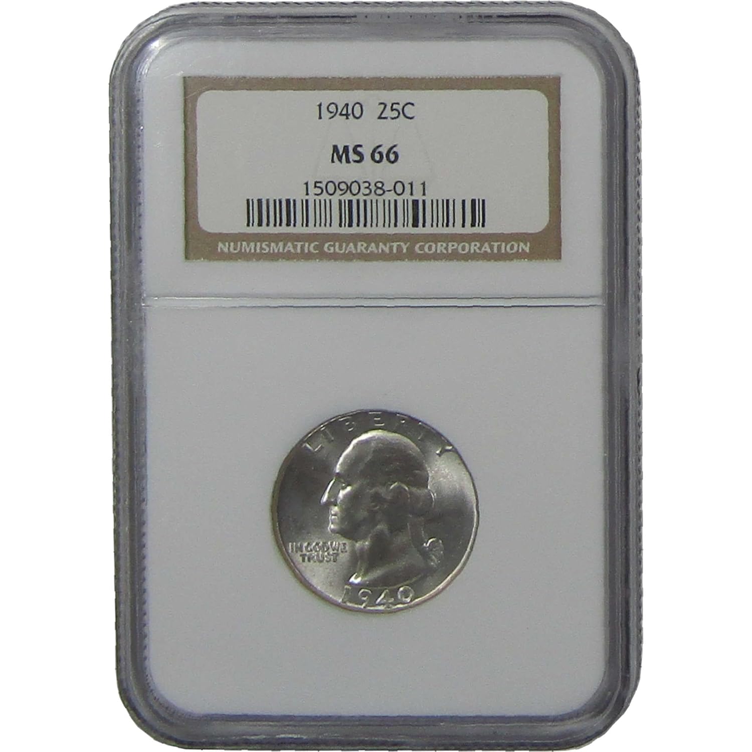 1940 Washington Silver Quarter MS 66 NGC Uncirculated 25c Coin