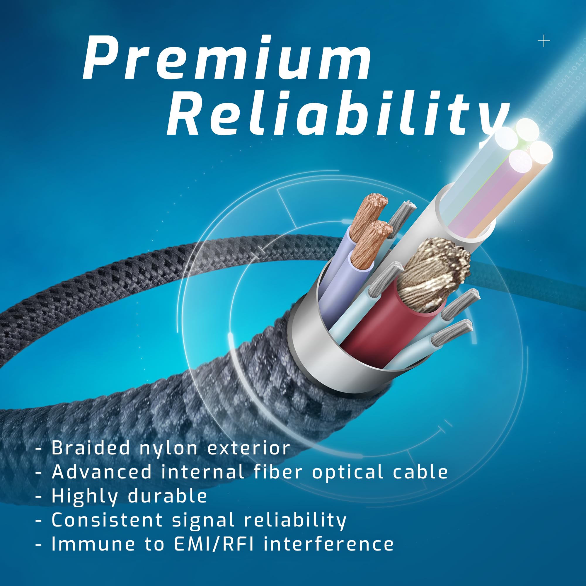 OWC Cable USB4 Óptico Activo USB-C 40Gb/s, Thunderbolt 4/3, 8K@60Hz, Carga 60W, Antiinterferencias, Trenzado de Nylon, para Dock, SSD, eGPU, Monitor – 4,5m