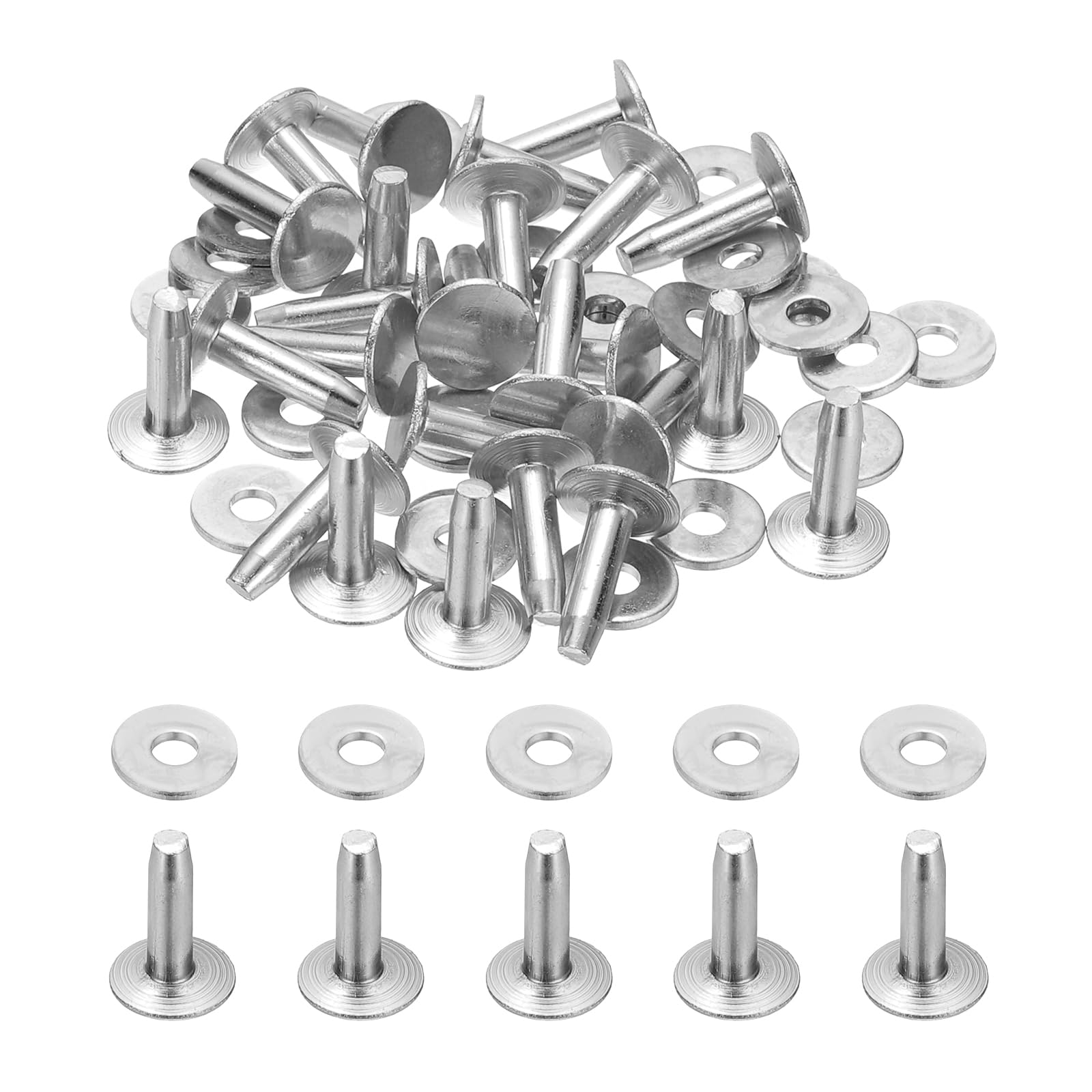 Rivets et rondelles en cuir 9x3.3x12mm PATIKIL, attaches métalliques pour portefeuilles DIY