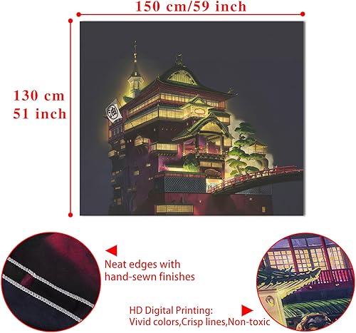 Miniatura 2 de Pounchi Tapiz de anime japonés (51 x 59 pulgadas con kit de ganchos), tapiz japonés para colgar en la pared para dormitorio, sala de estar,