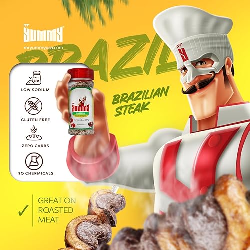 Miniatura 10 de Mr. Yummy Condimento de limón y ajo sin lácteos, sin gluten, bajo en sodio, keto, sin azúcar, sin OMG, mezcla premium sin conservantes  Condimento