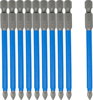 Biaungdo 10Pcs Magnetic PH1 Phillips Bits Set 3.5 inch Long Anti Slip #1 Bit (PH1 x 90MM)