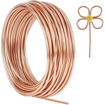 Aluminum Craft Wire 3mm Thick 15m Flexible Sculptural Metal Wire for Bicycle Model Making Skeleton Making Flower Making Jewellery Making Wire Weaving and Wrapping Copper