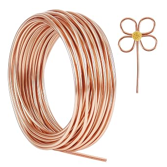 Aluminum Craft Wire 9 Gauge, 3mm Thick 50 Feet Bendable Sculpting Metal Wire for Bike Modelling Skeleton Crafting Floral Making, Jewelry Making, Weaving and Wrapping Copper
