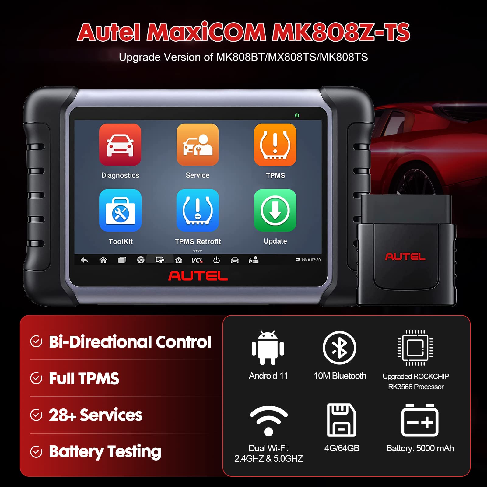 Amazon.co.jp: Autel Scanner MaxiCOM MK808Z-TS:MK808S & MK808BT Pro