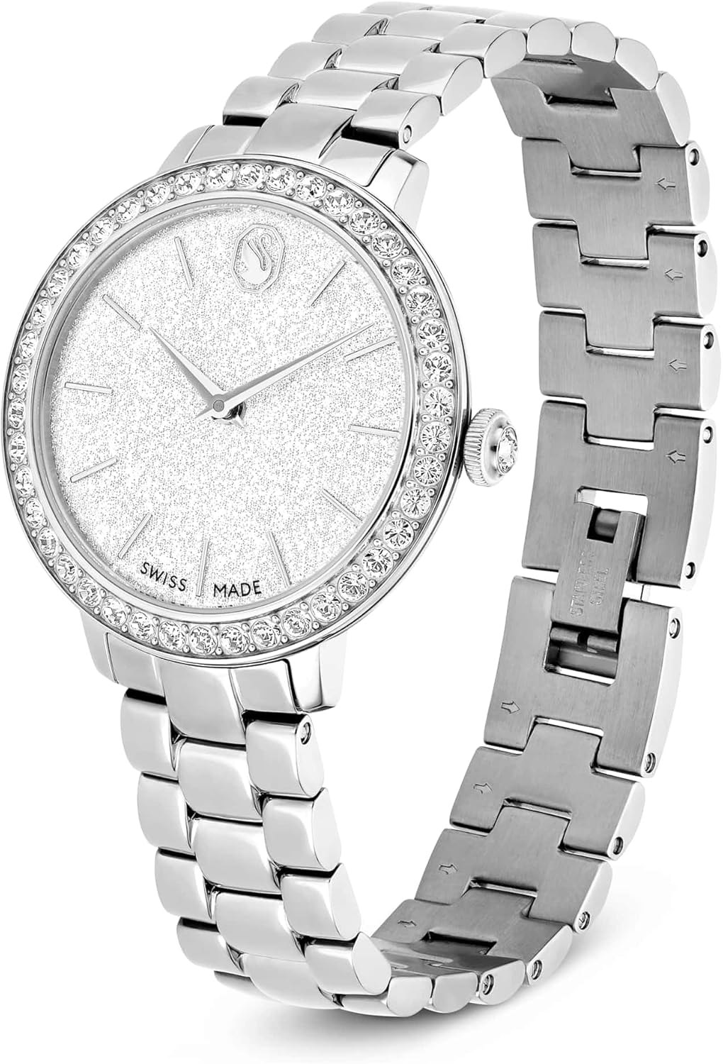 Swarovski Matrix 3-Link Watch, Swiss Made,Metal Bracelet, Clear Crystals, Rose Gold-Tone Finish, Stainless Steel - Image 2