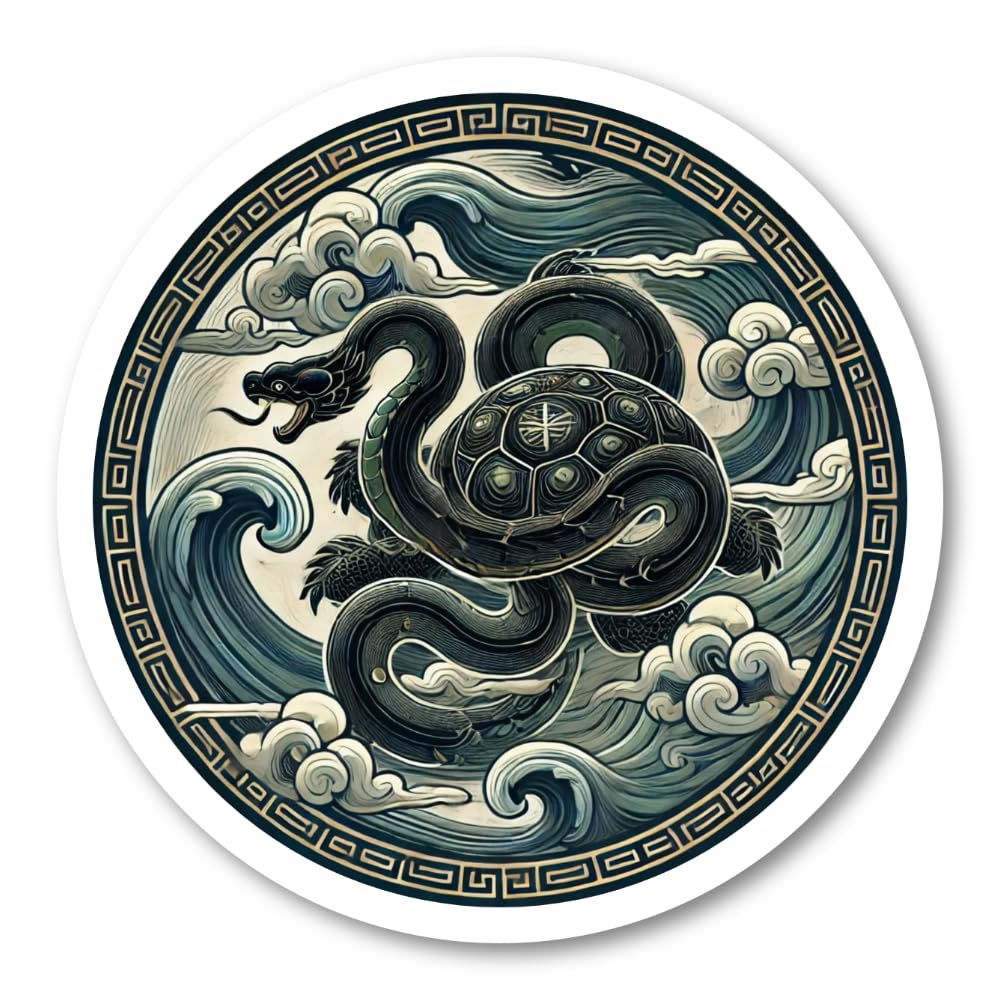 太極劔 玄武尾 濤坎逕水 Amazon.co.jp: Biijo 四神 中国 神話 丸形 ステッカー 防水・耐熱