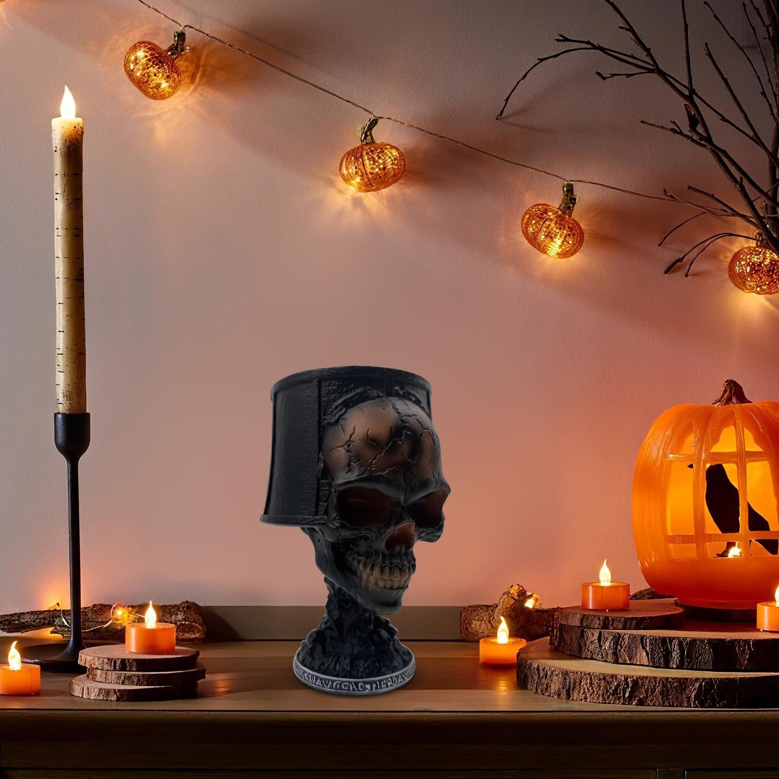 Generico Lampada Da Tavolo Gotica | Lampada Halloween Decor Scrivania - Luci Notturne Decorazioni Teschio Halloween, Decorazioni Casa Per Camera Da Letto E Soggiorno