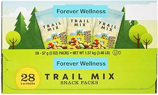 Forever Wellness Trail Mix Snack Packs, 2 oz, 28-count, Kosher Dairy, Snack pack: peanuts, peanut and milk chocolate, raisins, almonds, and cashews