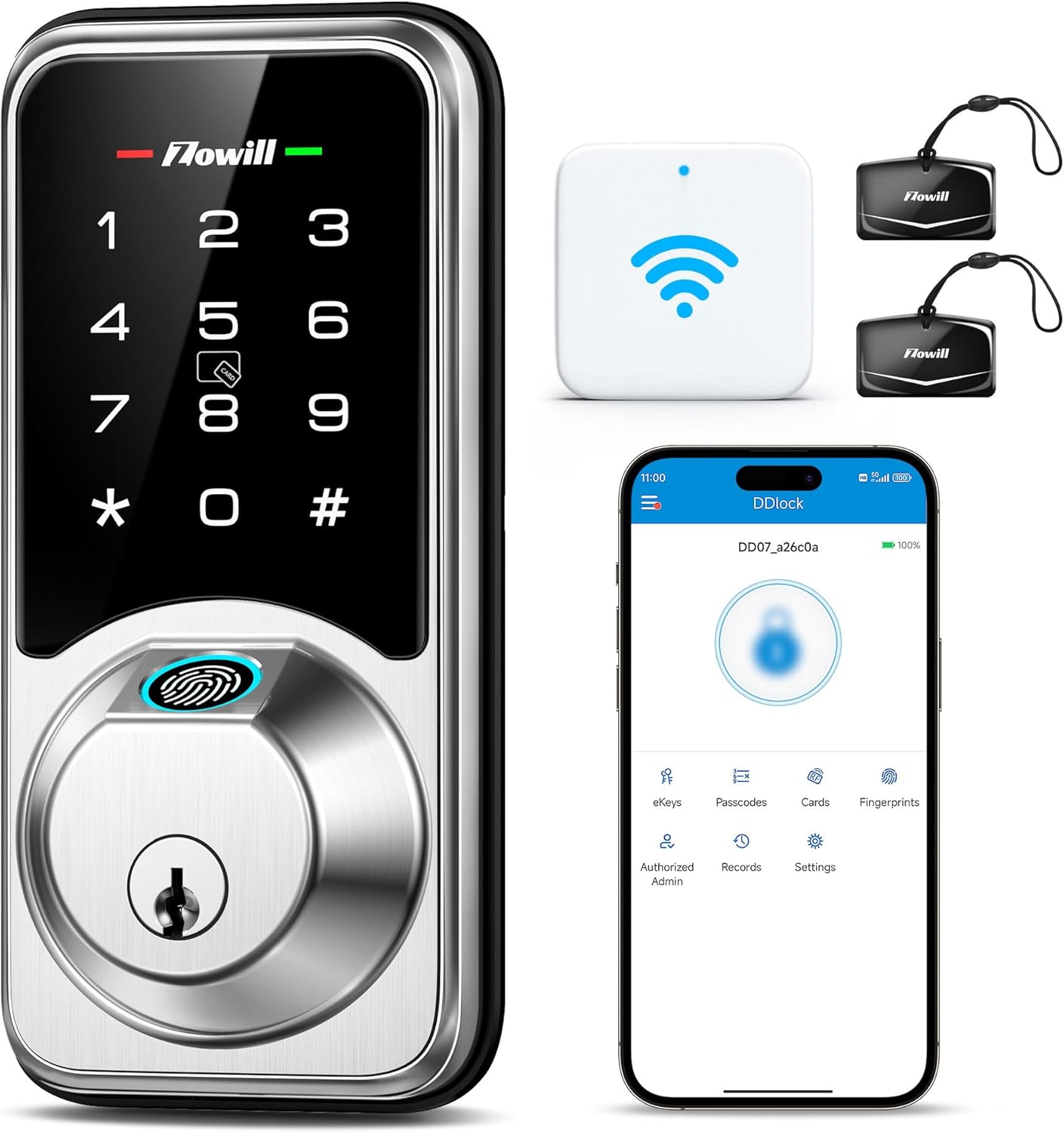 Zowill DK07G Smart Lock with app and gateway