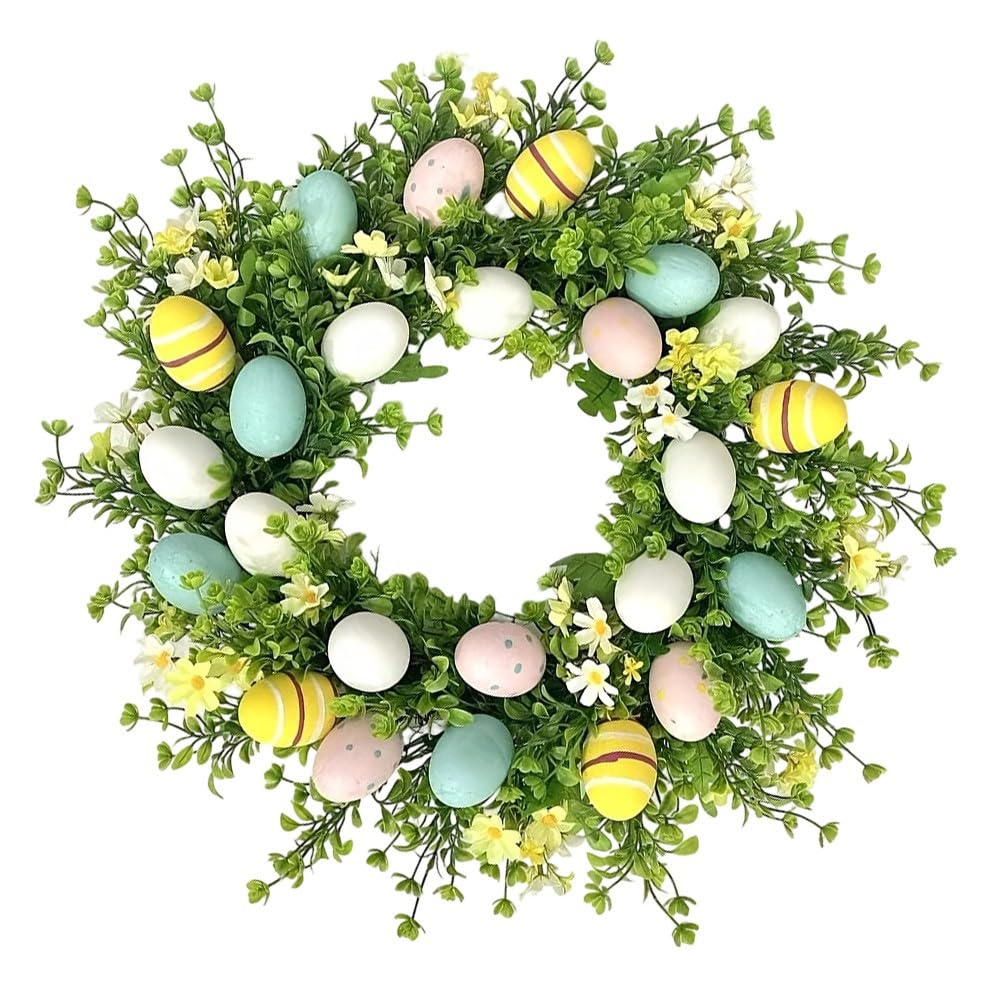Ghirlanda di uova primaverile, 50 cm, ornamento colorato da