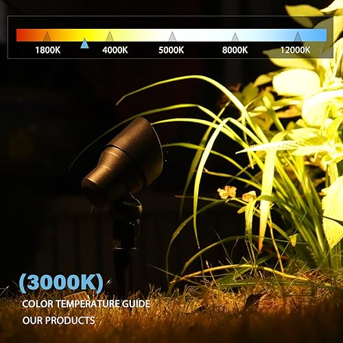 Miniatura 7 de GOODSMANN Iluminación de paisaje, 8 unidades, luces de camino de pagoda de bajo voltaje, 2 niveles, 3 W, 180 lúmenes y foco, 8 unidades, 3 W, 200