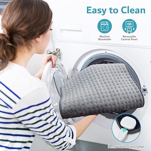 Miniatura 5 de OKK Almohadilla térmica para aliviar el dolor de espalda, 33 x 17 pulgadas, almohadillas térmicas eléctricas para calambres cuello hombros,