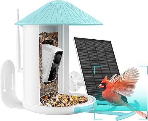 NETVUE Birdfy AI - Comedero para pájaros con cámara, cámara inteligente para observación de aves captura automática videos de aves y notifica cuando
