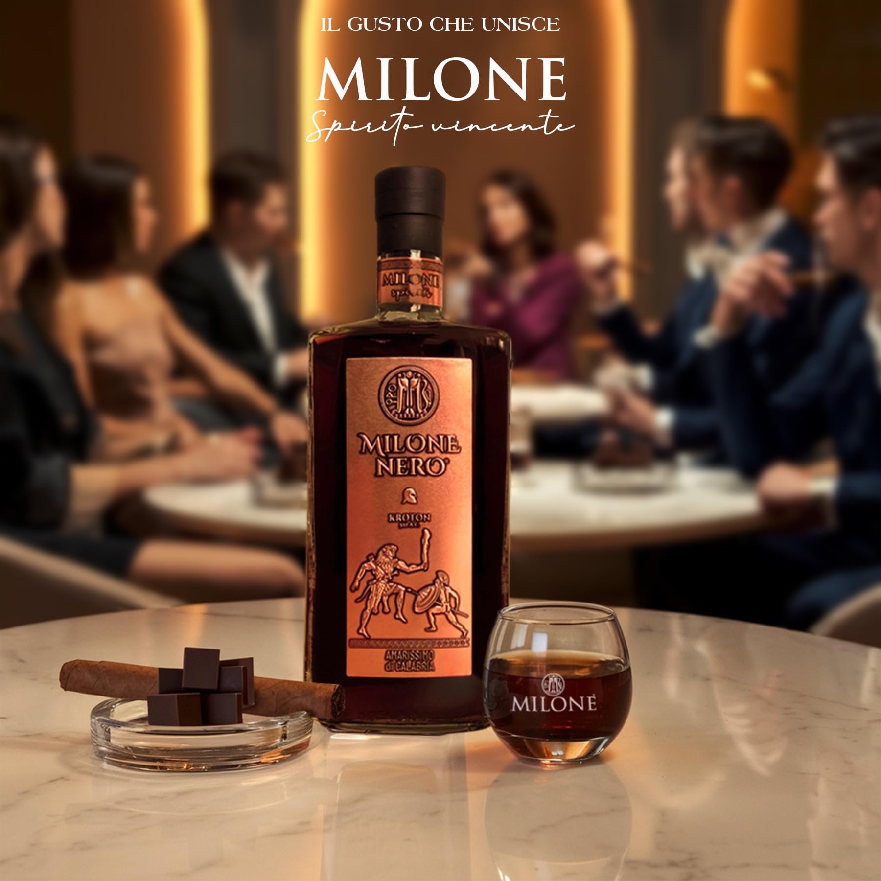 Amaro Milone Nero, 70 cl – Amarissimo di Calabria (35% Vol.) – Liquore Artigianale per Palati Esigenti – Premiato per Design e Gusto Intenso