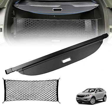 Cargo Cover Trunk Cover for 2021-2026 Kia Sportage Retractable Cargo Cover for Kia Sportage Accessories Trunk Security Shade Luggage Security Shield Shadewith Trunk Net