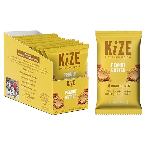 KiZE Energy Bars - Peanut Butter - Gluten Free, Non-GMO,