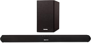 Toshiba TY-WSB600 2.1 Channel Bluetooth Soundbar TV Speaker: Sound Bar with Wireless Subwoofer, HDMI Arc with CEC, Optical, Coaxial, Aux and USB Inputs & Remote Control