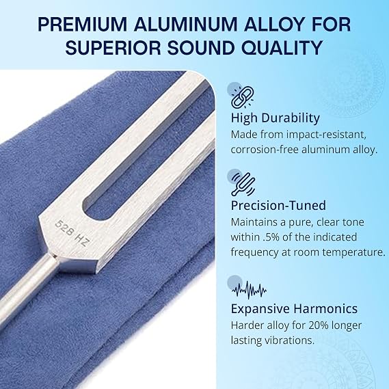 Solfeggio Tuning Forks for Healing with Tuning Fork Activator | Made in the USA | Precision-Machined Aluminum Alloy