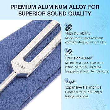 Solfeggio Tuning Forks for Healing with Tuning Fork Activator | Made in the USA | Precision-Machined Aluminum Alloy