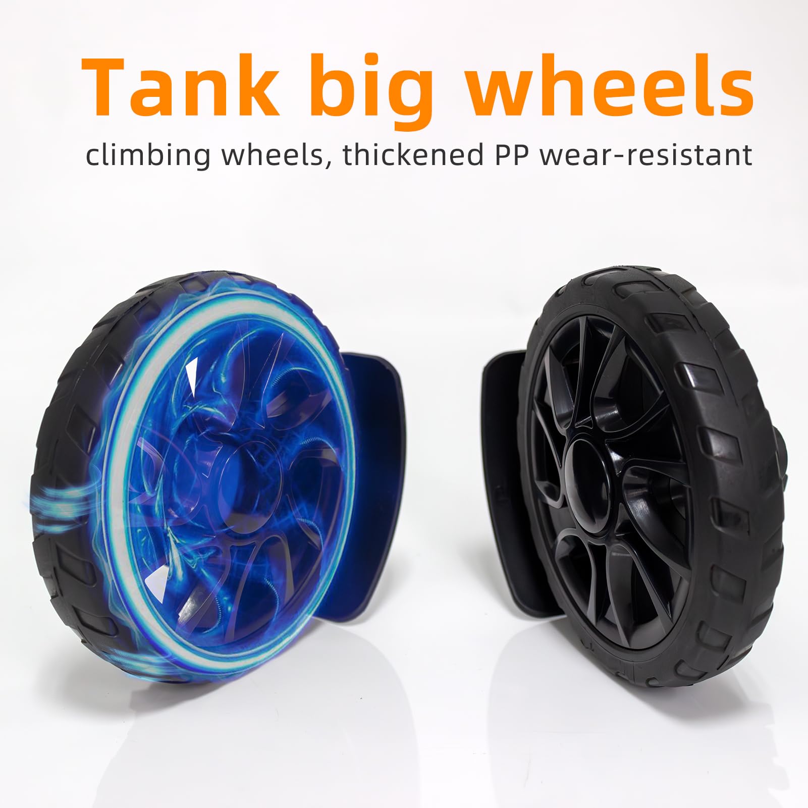 Carro Plegable con Ruedas Grandes Tipo Tanque, Carrito de Equipaje de Aluminio Resistente con Base Reforzada y protección de Bordes, Carro para Mochilas y Bolsas Pesado