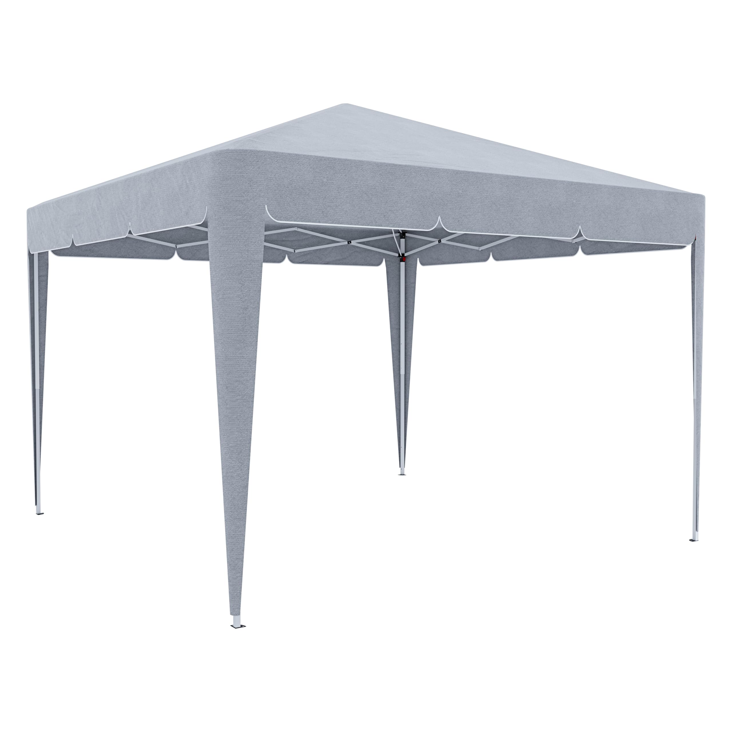 Gazebo Pieghevole 3x3m Impermeabile con 4 Sacche per Pesi e Borsa Trasporto - Chiusura a Fisarmonica per Fiere, Campeggio, Esterno, Piscina - Struttura in Acciaio - Copertura 160g/m² (Grigio)