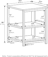 Vista 14 de Furinno Classic - Mesa auxiliar con cajón, paquete de 2 unidades, roble rústico