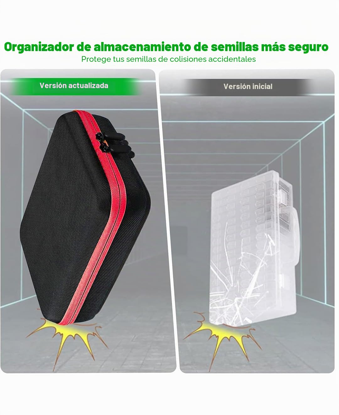 60 Ranuras Caja de Almacenamiento de Semillas,Pintura de Diamantes,Caja Organizadora de Semillas con Bolsa y Pegatinas,Organizador de Accesorios para Joyas,Manicura,Semillas