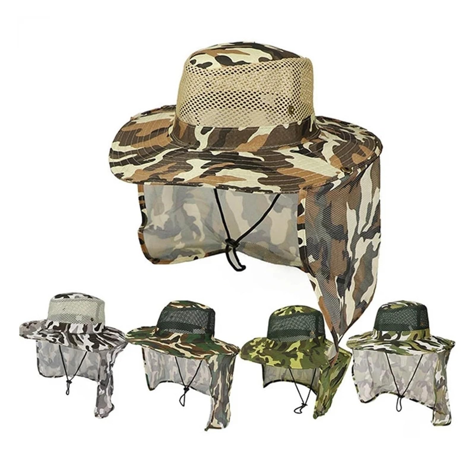 Outdoor-Angelhut mit breiter Krempe, for Herren, Netz-Angelkappe, Strandhüte, Sonnenschutz, UV-Schutz, Schattenhut, Gardering-Hut(Color-01)
