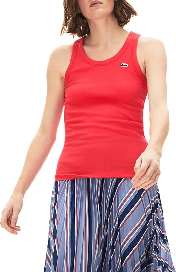 Lacoste Camiseta de Tirantes Acanalada para Mujer, Rojo (Energy Red), 0 :  Amazon.com.mx: Ropa, Zapatos y Accesorios