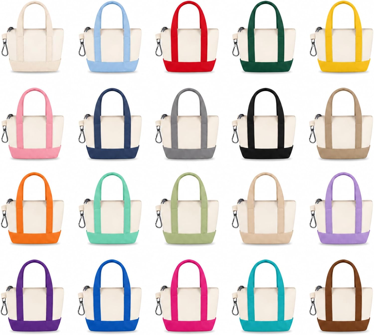Kenning Mini Tote Bag Keychain with Zipper for Gift