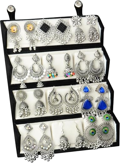 Customized Earrings Gift Set with Name Engraved Jewelry Box | Designer Stud Earrings Combo for Women &amp; Girls | Personalize...