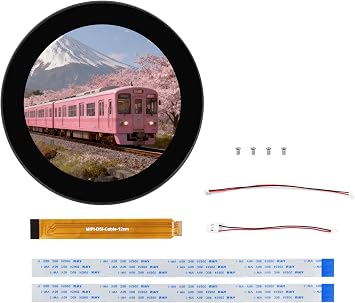 3.4inch DSI Round Capacitive Touch LCD, 800 x 800 Resolution, IPS Display Panel, 10-Point Touch, Compatible with Raspberry Pi5/4B/3B+/CM5/CM4/CM3+/CM3/ESP32-P4/RK3576, etc.