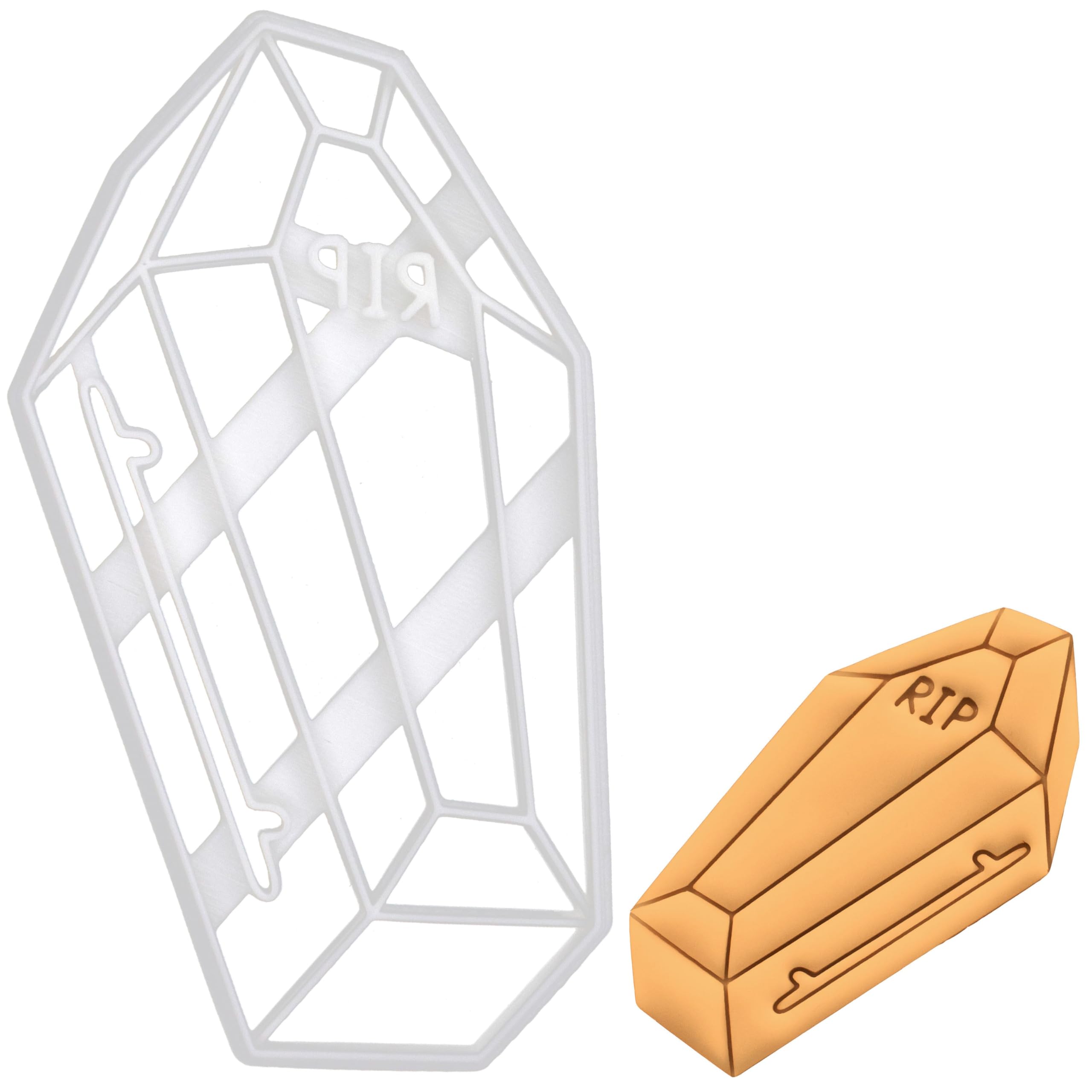 BAKERLOGY Coffin Cookie Cutter - Detailed Biscuit Cutter Design for Baking and Crafts, Ideal on Fondant, Dough, Clay