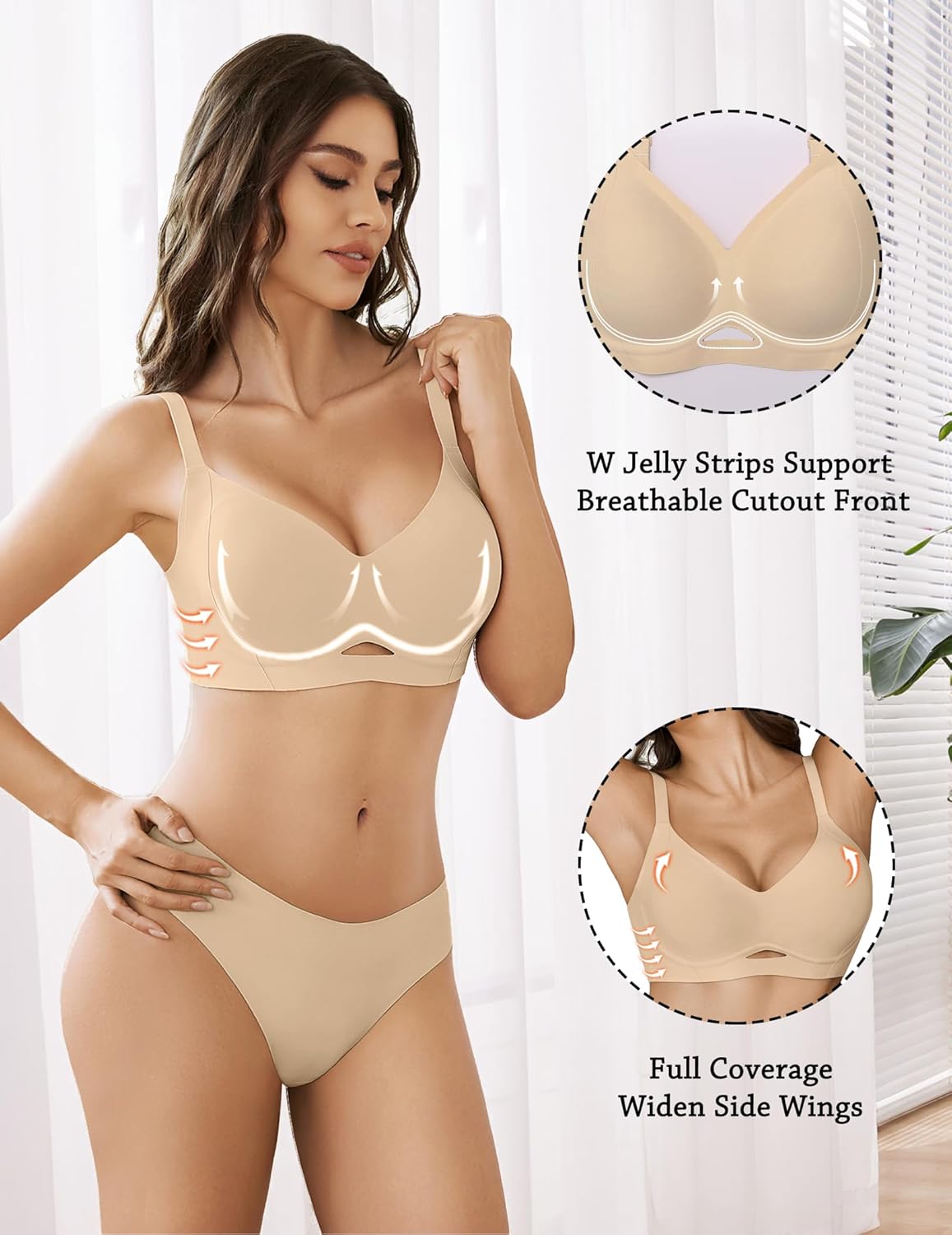 Avidlove Seamless Bras for Women Wireless Push Up Bra Comfort Full Coverage Bralette Supportive No Underwire T-Shirt Bra - Image 2