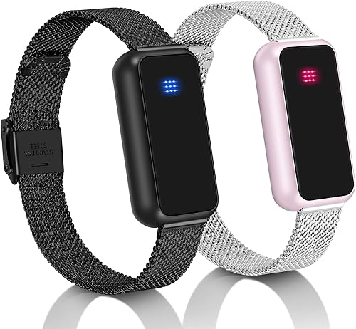 PULOMI Juego de 2 pulseras táctiles de larga distancia Los amantes están más cerca que nunca, pulsera de amor de conexión inteligente remota, envía