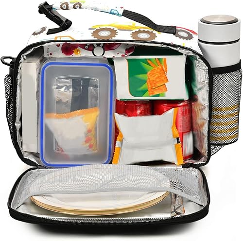 Miniatura 9 de Bolsa de almuerzo para mujeres, con diseño de patas de perro, con aislamiento, bolsa de bulldog inglés con correa ajustable para el hombro, para