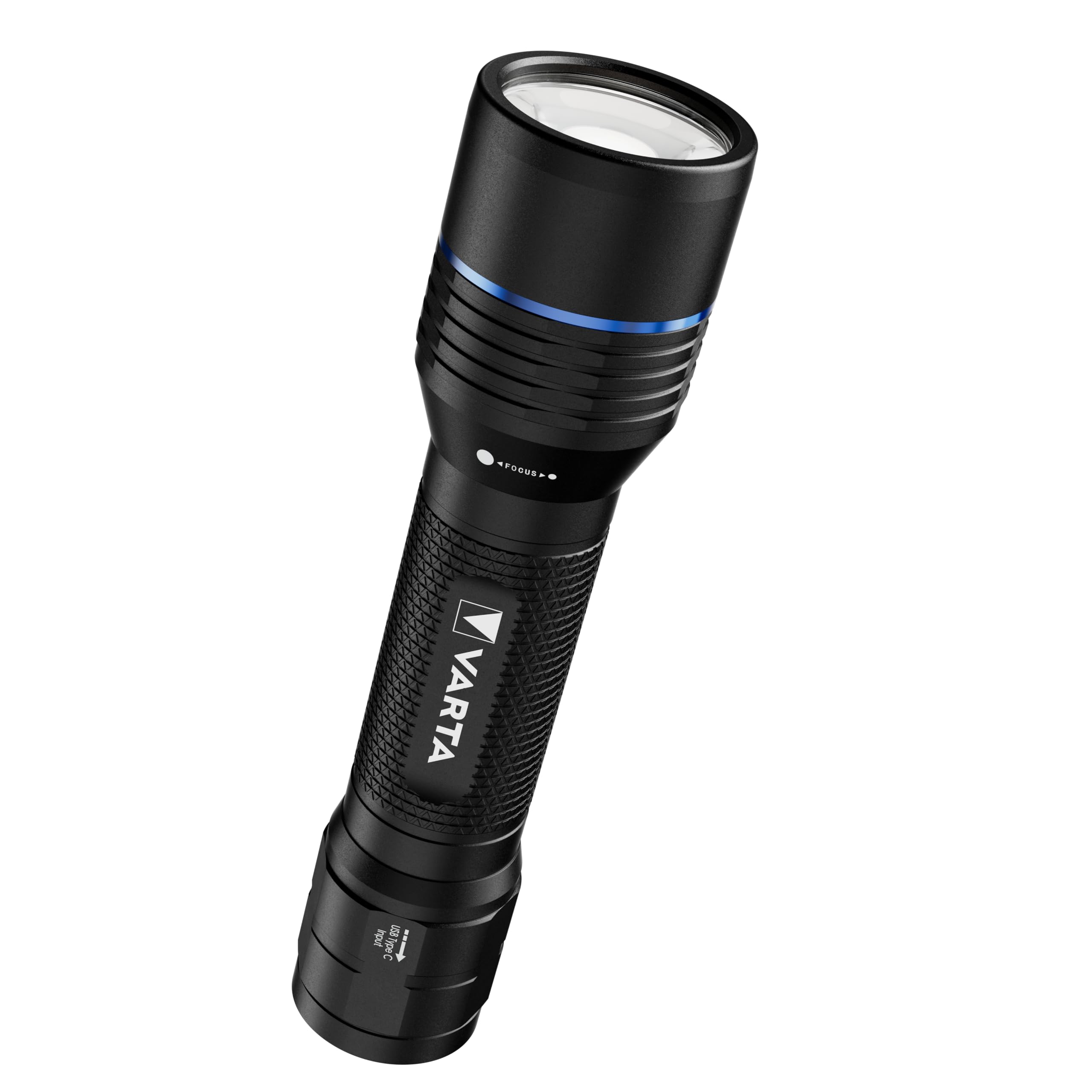 VARTA Lampe Torche LED rechargeable, Night Cutter Pro F30R, Lampe torche pour l'extérieur et la maison, 1500 lm, étanchéité IP67, aluminium aéronautique, mise au point précise, dragonne incluse