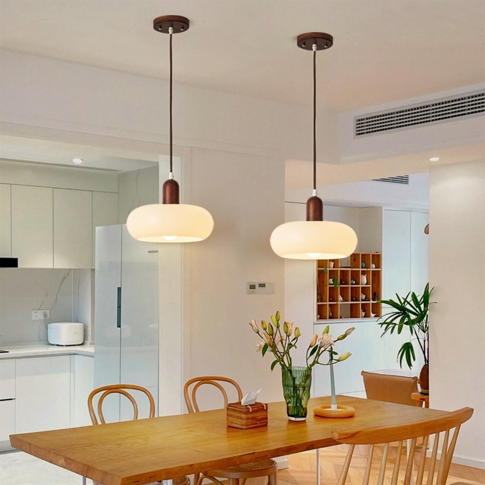 Innen wiederaufladbar Hängelampe mit batterie,Modern Ohne Stromanschluss Hängelampen mit Fernbedienung,Nachttisch-Hängelampe mit RGB-Dimmfunktion,Glaspendelleuchte mit wiederaufladbarer Lichtquelle.(B