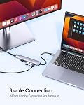 LENTION 6-in-1 USB C 3.0 Le centre, 4K HDMI, 100W PD, 4-Port USB Un transfert de données USB 3.0 hub Idéal pour le travail & Étude, conducteur stable 3.0 Certifié, compatible avec macOS, iOS/iPadOS, Windows & ChromeOS