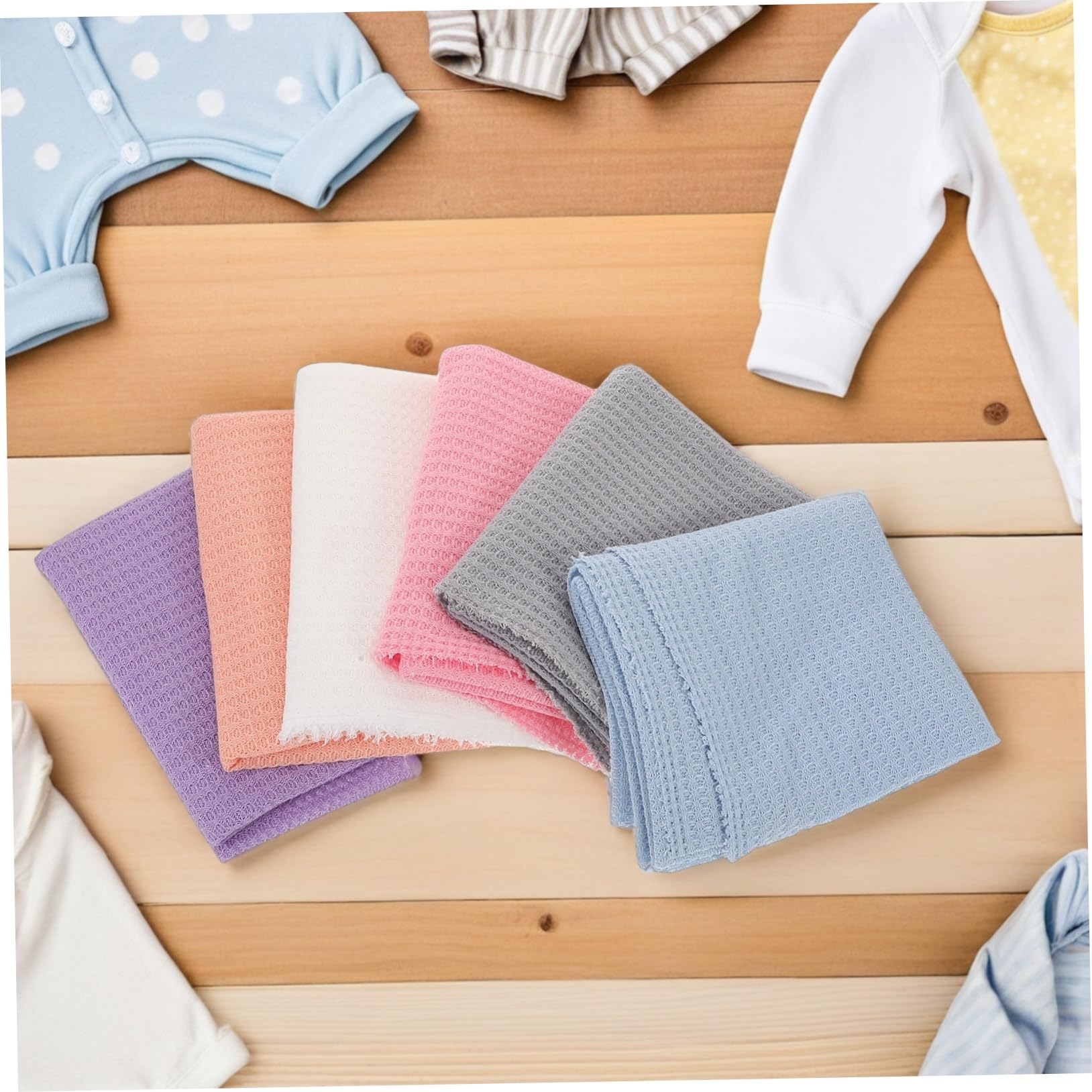 TOYANDONA 6 Piezas Mantas para Niña para Fotografía Envoltura Elástica de Colores Sólidos para Recién Nacidos y Accesorios Esenciales para Sesiones Fotográficas Infantiles