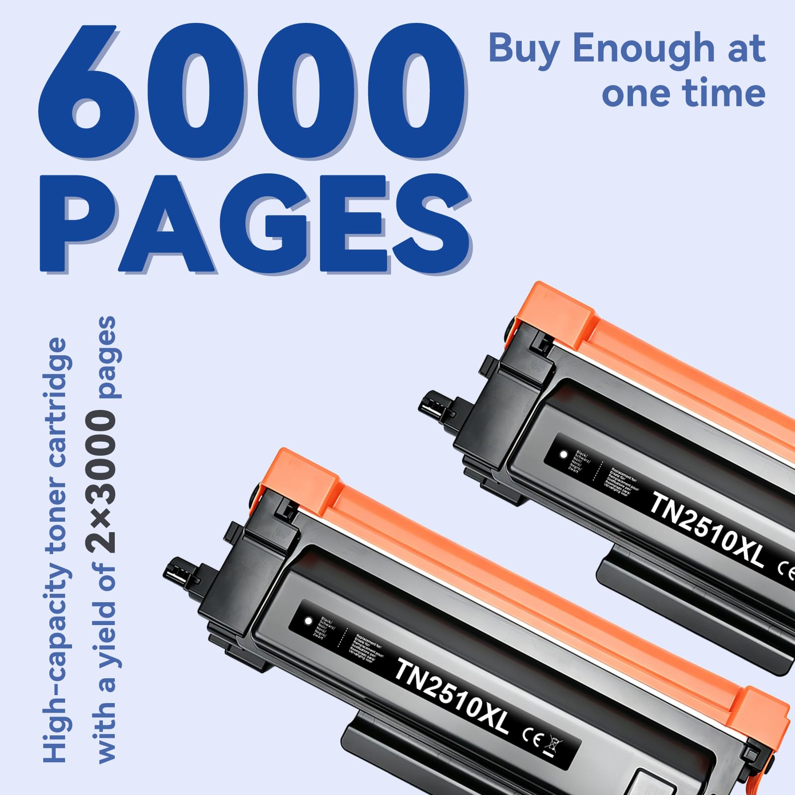 LEMERO TN2510XL Toner Compatible avec Brother MFC-l2827dw MFC-l2800dw MFC-l2827dw hl-l2400dw mfc-l2835dw hl-l2400dwe mfc-l2860dwe dcp-l2660dw hl-l2445dw pour 2510 Toner (Lot de 2)