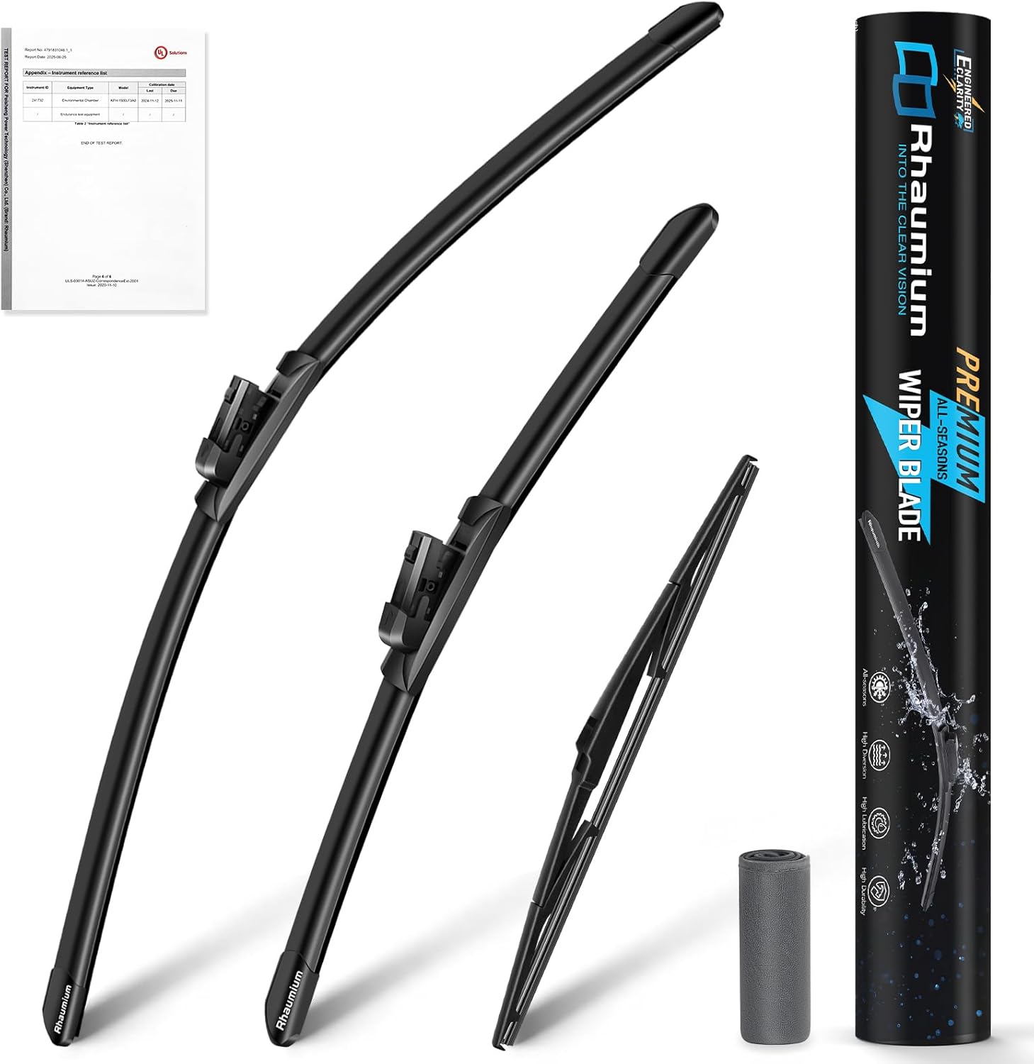 Pack of 3 Wiper Blades 24"+18"+14"; Lab Tested 500K Endurance & High/Low Temp; Optimized Pressure; Specific for Mazda CX-5 (2017-2025), Mazda CX-9 (2016-2023)