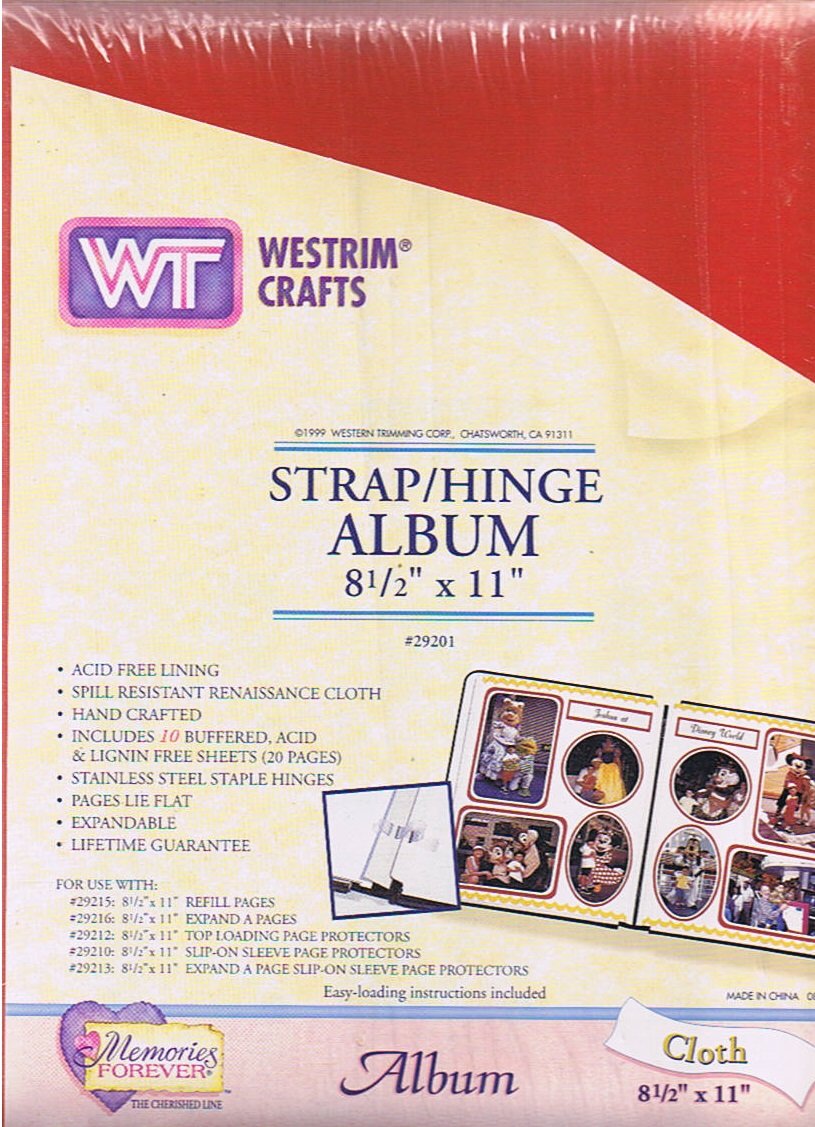 Strap/Hinge Album 8 1/2" x 11" (Includes 10 Buffered, Acid & Lignin Free Sheetes [20 Pages