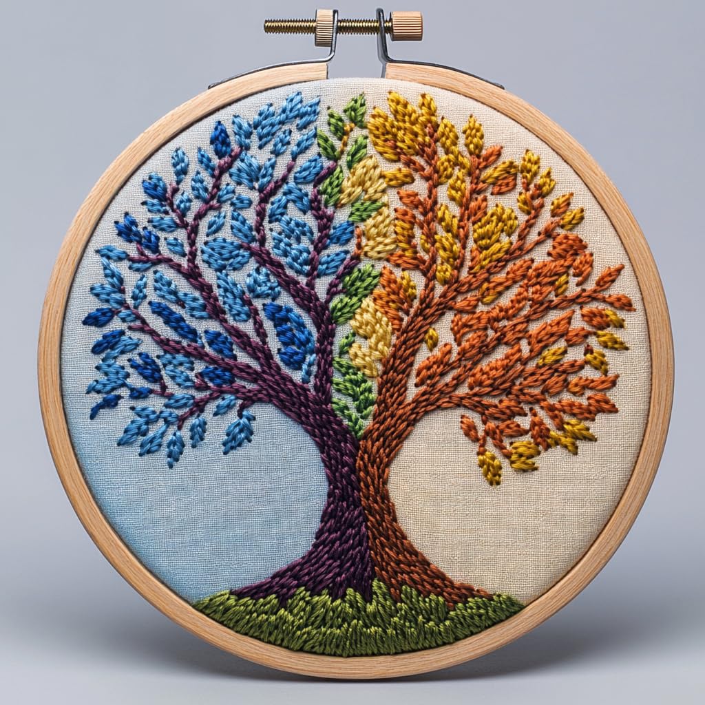 Punch Needle Kit for Beginners, Needle Punch Kits for Adults, Punch Stitching Kit for Adults, Fantasy Tree Embroidery Set for Crafts &amp; Decorations