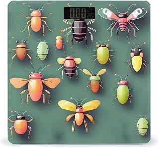 Insect Atlas Scale for Body Weight Highly Accurate Digital Bathroom Body Scale Digital Body Weight Scale Tempered Glass LCD Display Batteries and Tape Measure