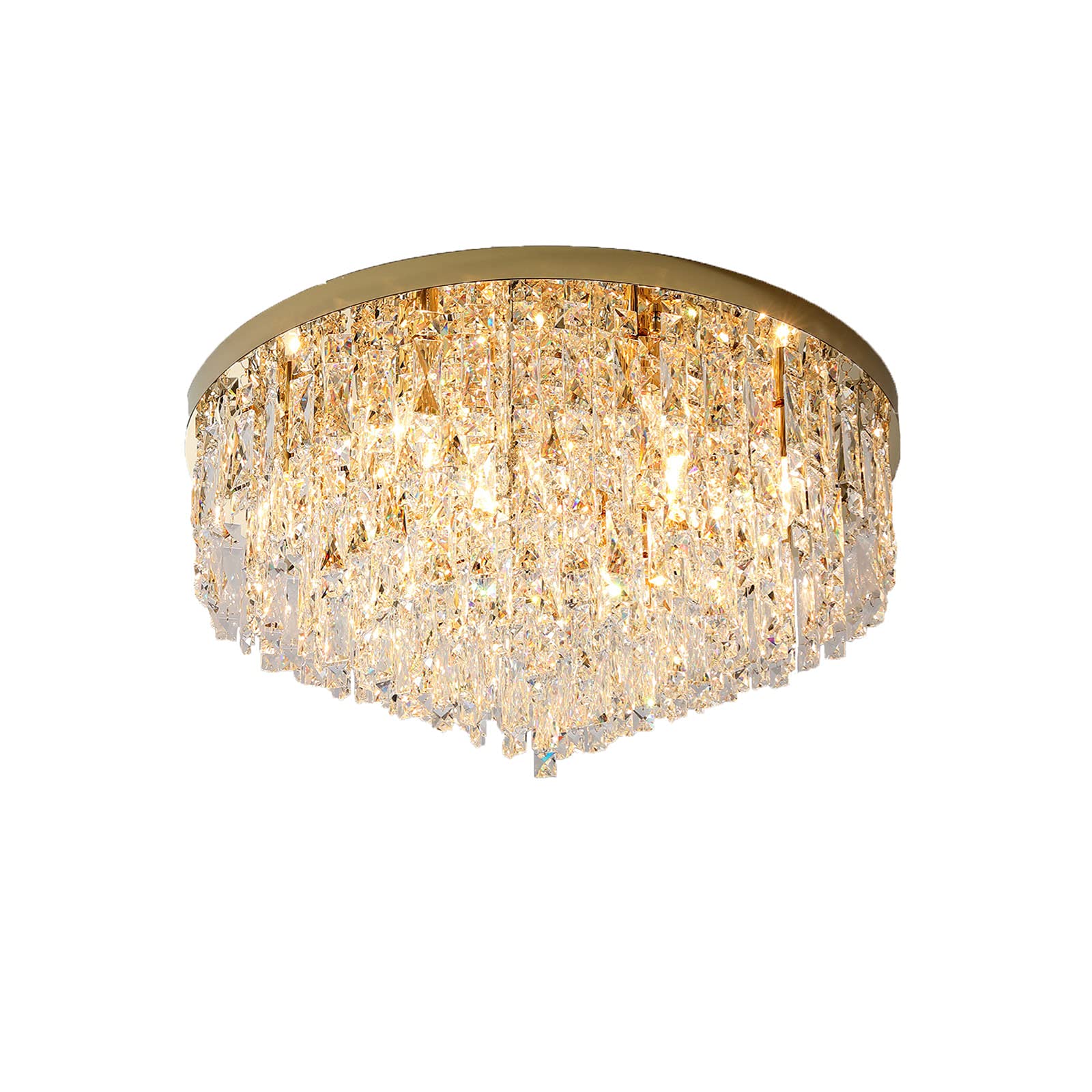 HXYSXHJUO Bedroom Ceiling Light Fixture,Flush Mount Gold Large Chandeliers Fixture for Dining Room Living Bedroom,Modern Crystal Chandelier-Golden. 40 * 30cm